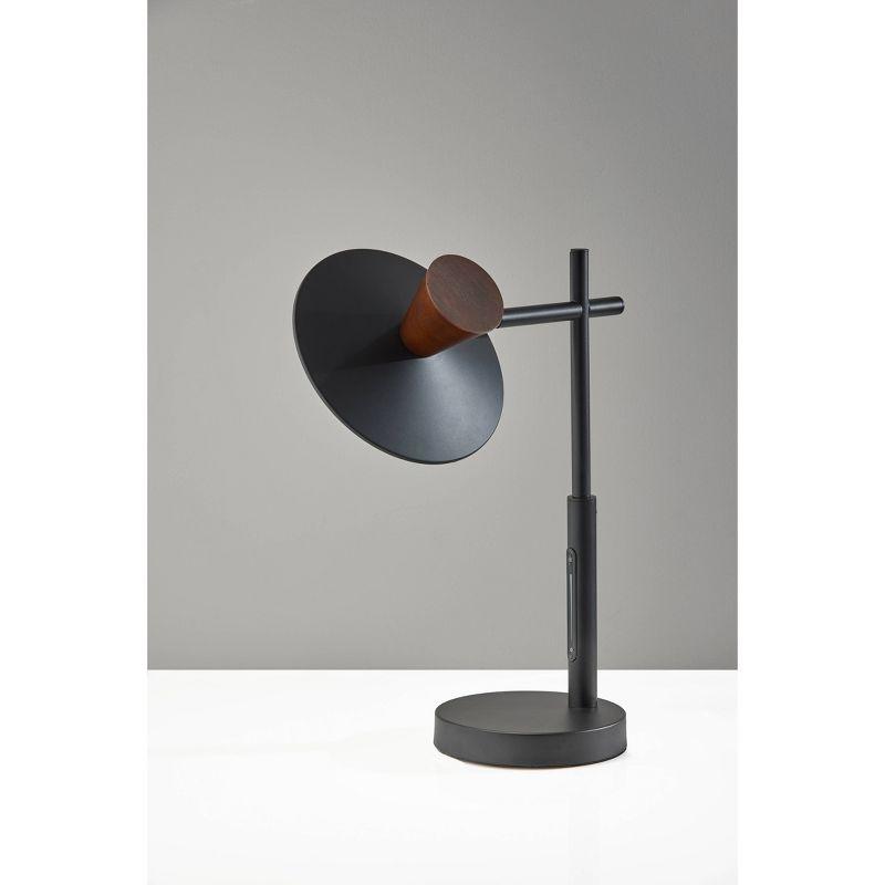 Adesso Elmore Table Lamp with Smart Switch Black (Includes LED Light Bulb) : ETL Listed, Adjustable, No Assembly Required