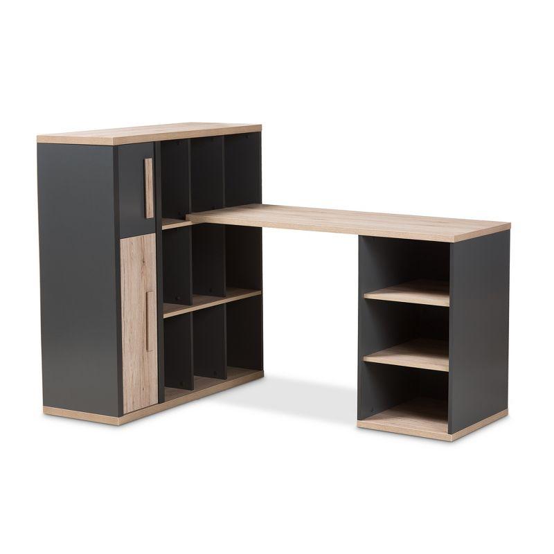 43.7" Pandora Built-In Shelving Unit with Storage Compartments - Baxton Studio
