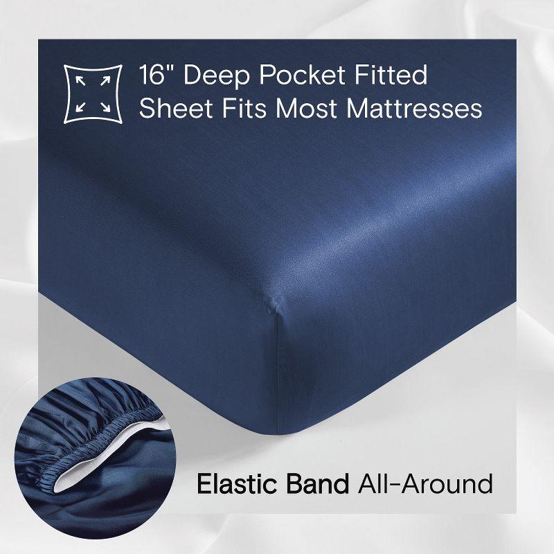 DOZ Bamboo Viscose Sheet Set, Organically Grown Bamboo, Buttery Soft, Cooling, High GSM, Deep Pockets