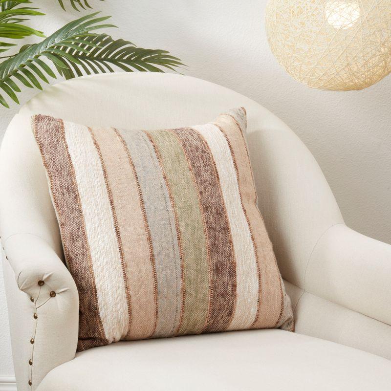 Abelia Collection Striped Cotton Throw Pillow