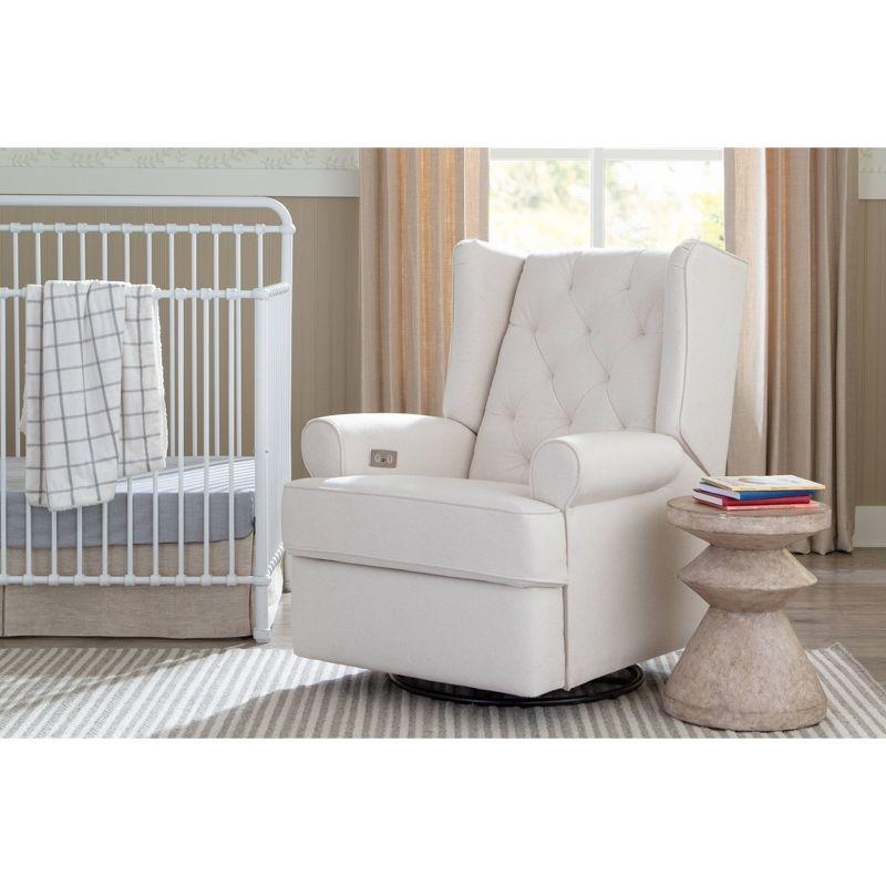 Harbour 32" Cream Eco-Weave Power Swivel Recliner Chair