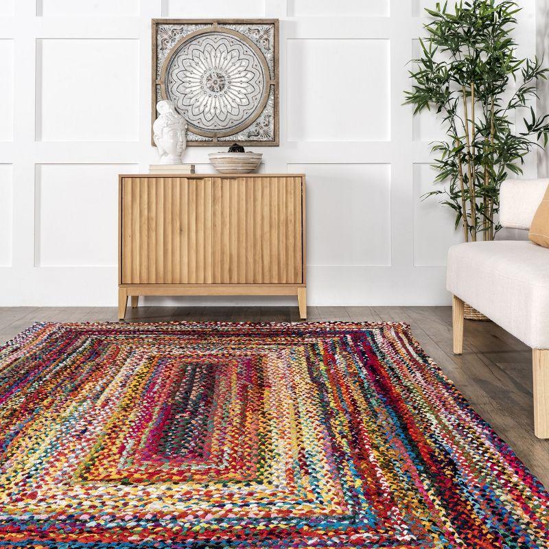 Nuloom Tammara Bohemian Hand Braided Indoor Area Rug, Square 6', Multi