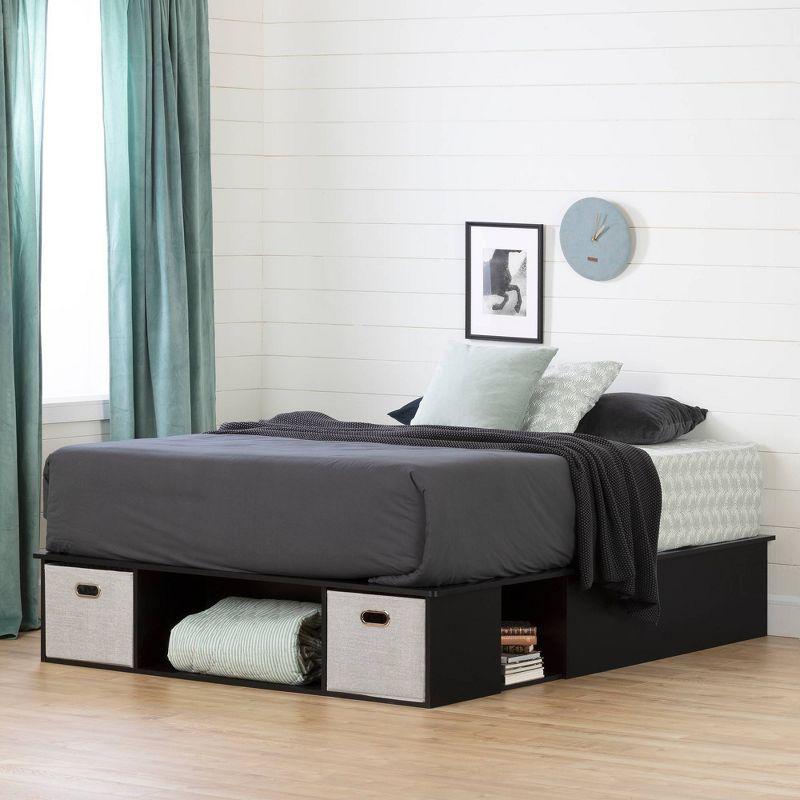 Vito Contemporary Storage Bed With Baskets