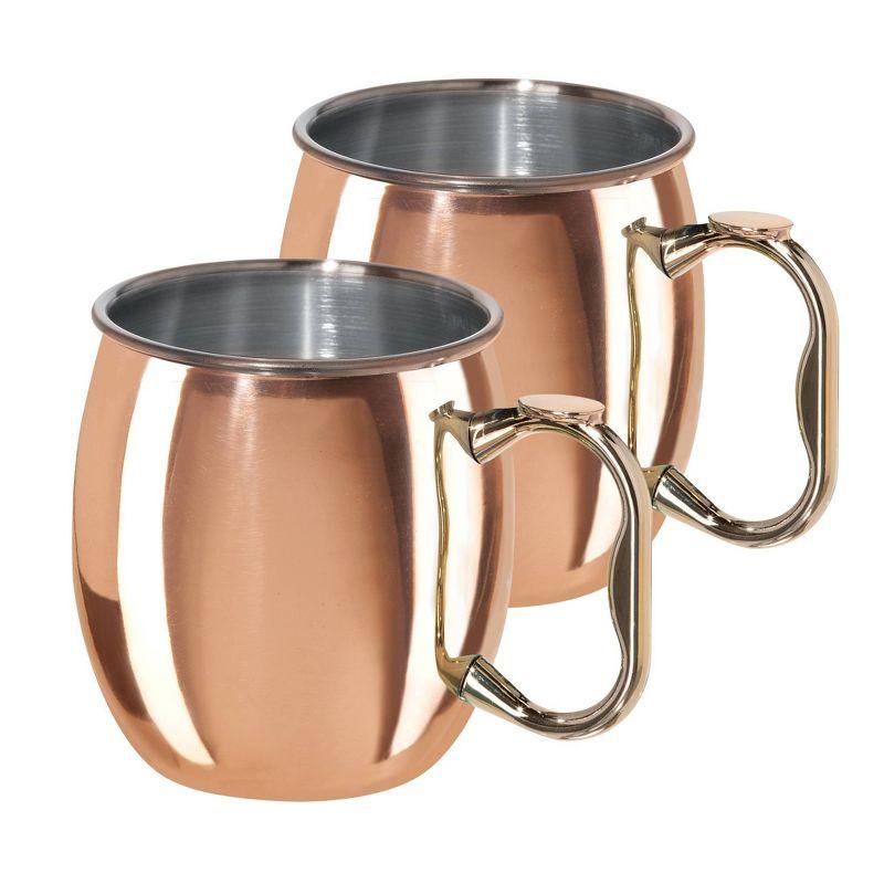 Oggi Barware 2 Piece 20 Oz Stainless Steel Moscow Mule Mug Set (Set of 2)