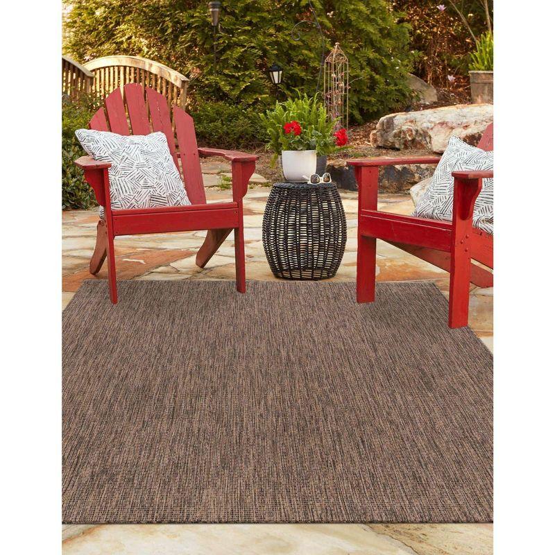 Versatile Light Brown 4' x 6' Synthetic Outdoor Rug