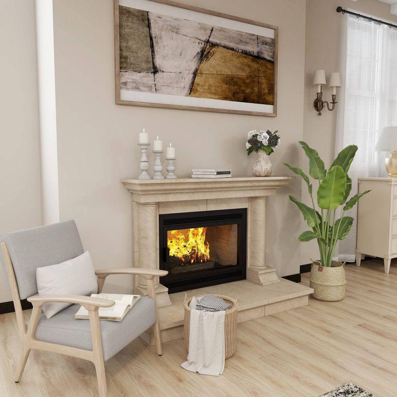 Set of 3 Rustic Pillar Candle Holder White - Olivia & May: Elegant Mango Wood, Sturdy Base, Indoor Use