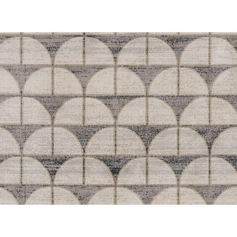 Momeni 5'1"x7'7" Edition Geometric Machine Loomed Area Rug Charcoal Gray: Indoor Low Pile Polyester Rectangle Rug