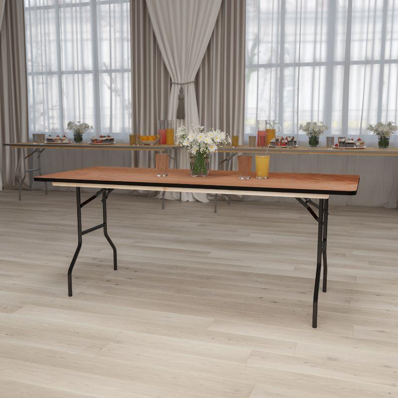 6-Foot Medium Wood Rectangular Folding Dining Table