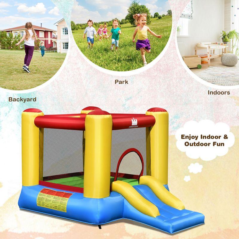 Costway Inflatable Bouncer Kids Bounce House Jumping Castle Slide with 480W Blower