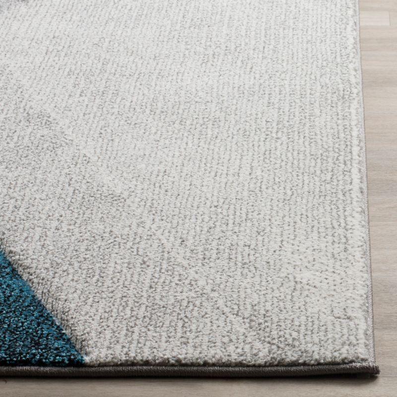 Hollywood HLW710 Machine Made Runner Rug - 2'3"x14' - Grey/Teal - Safavieh