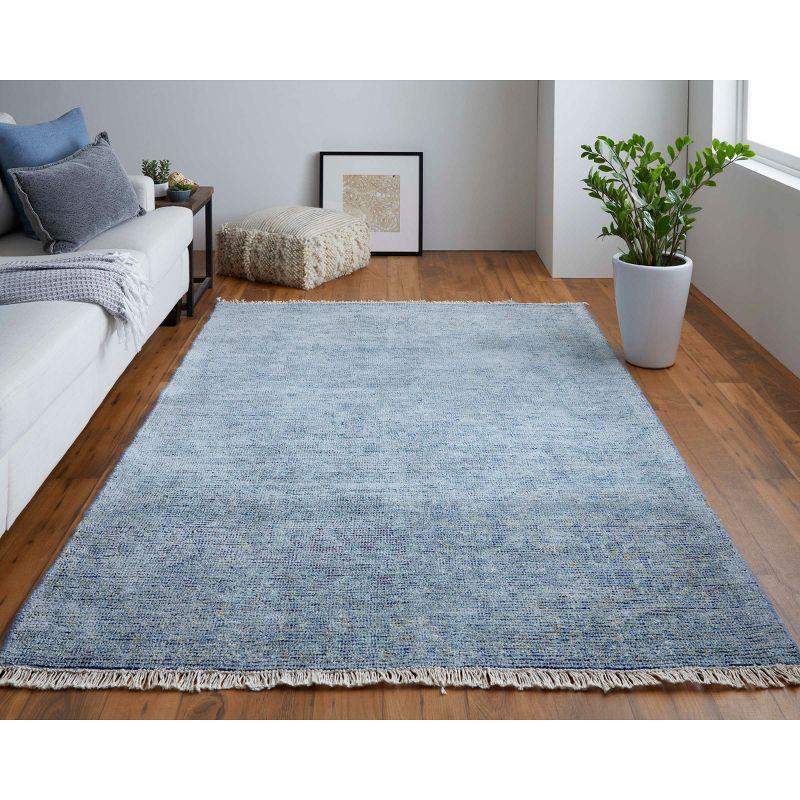 Caldwell Handwoven Blue Wool & Viscose 5' x 7' Area Rug