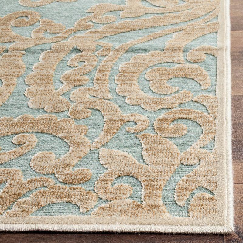 Paradise PAR390 Power Loomed Area Rug - Stone/Aqua - 5'3"x7'6" - Safavieh.