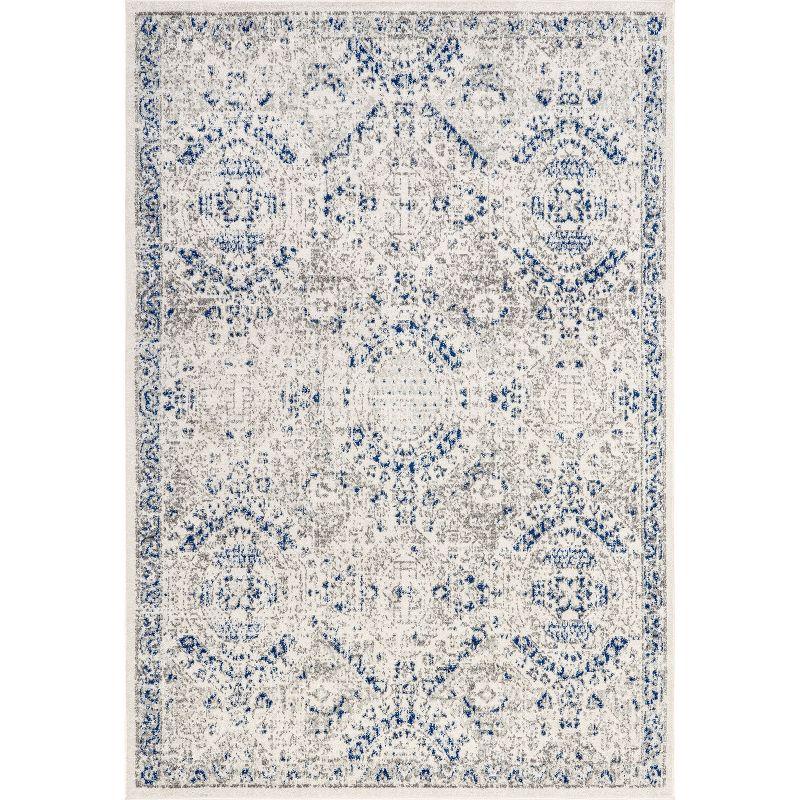 Nuloom Minta Medallion 10x14 Indoor Area Rug for Living Room Bedroom Dining Room Kitchen, Blue/Off White