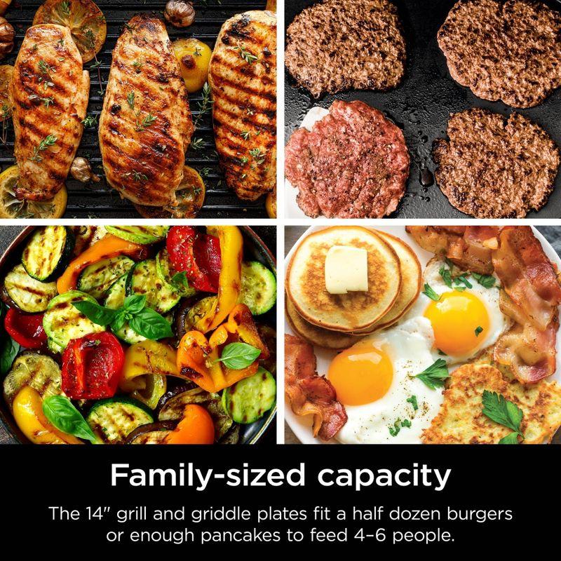 Ninja Sizzle Smokeless Nonstick Indoor Grill GR101: Griddle, Dishwasher-Safe, Temperature Control, Recipes Included