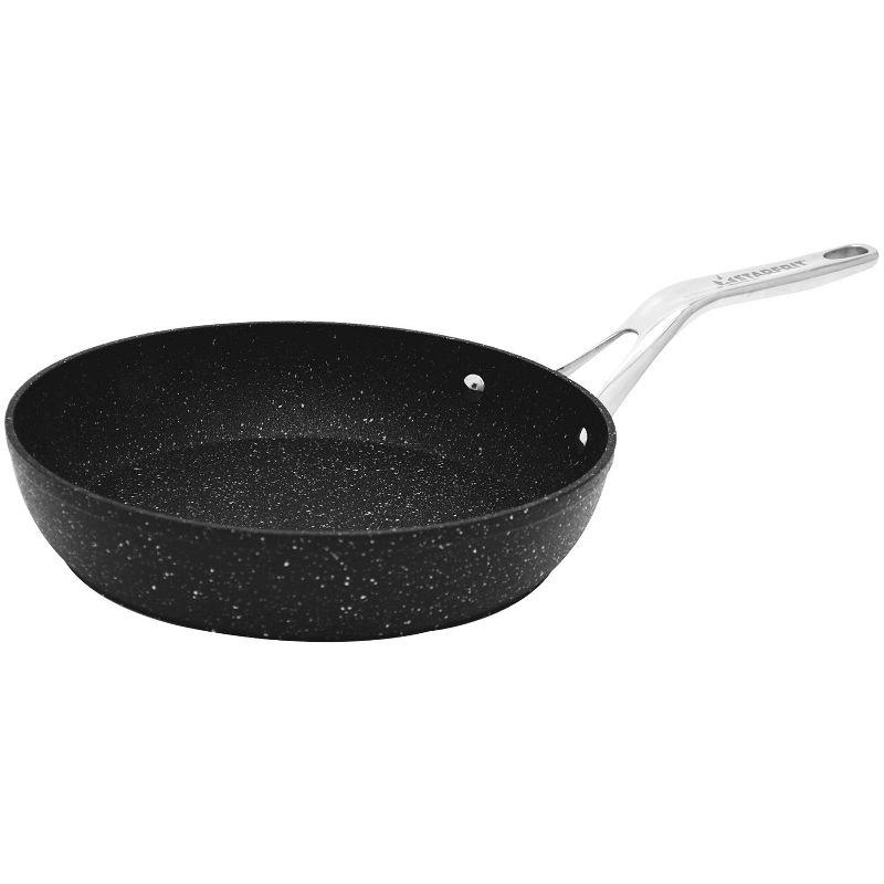 10" Black Aluminum Non-Stick Fry Pan with Stainless Steel Handle