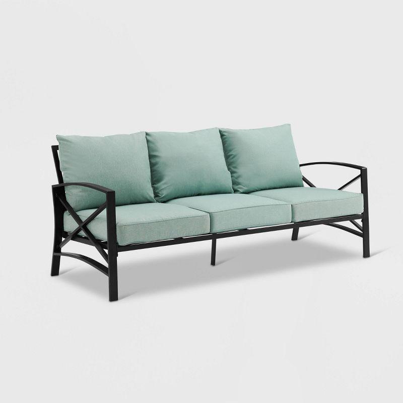 Kaplan Oil Rubbed Bronze Outdoor Metal Sofa with Mist Cushions