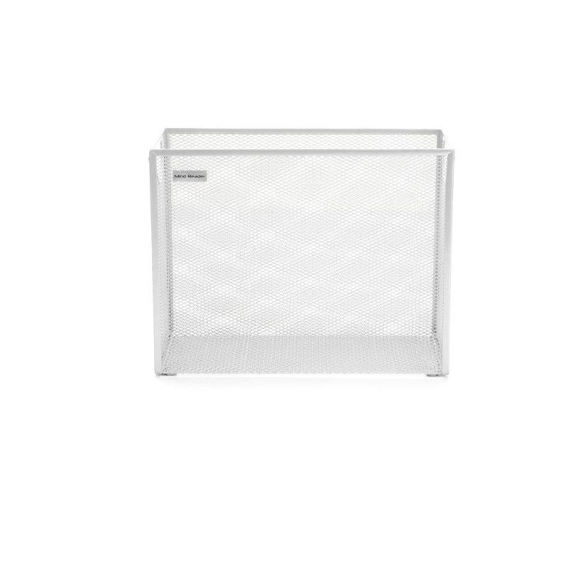 White Metal Mesh Desktop File Organizer Basket