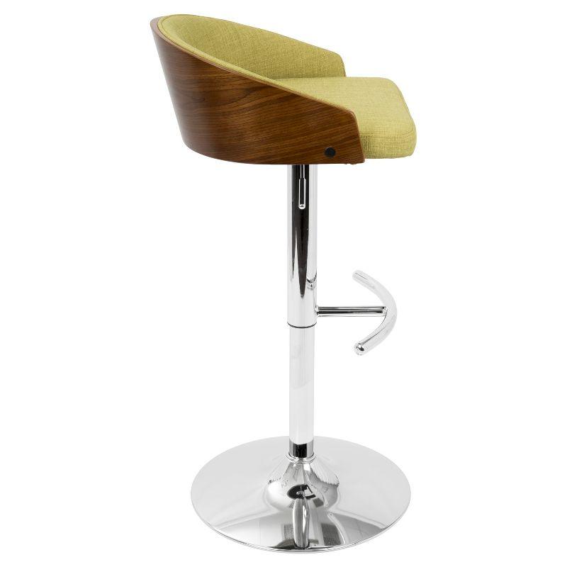 Walnut & Gray Adjustable Swivel Barstool Set of 2