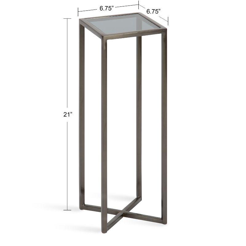 Kate and Laurel Jaspur Square Metal Drink Table, 7x7x21, Pewter
