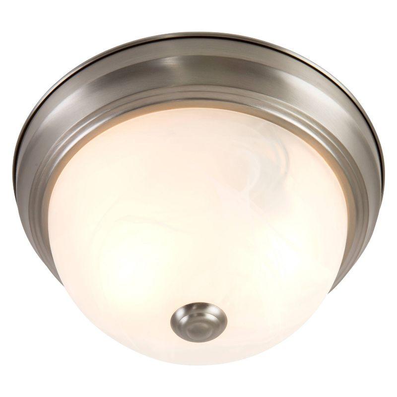 Yosemite 2 Light Flush Mount - Satin Nickel: UL Listed, Glass Shade, Metal Body, E26 Socket