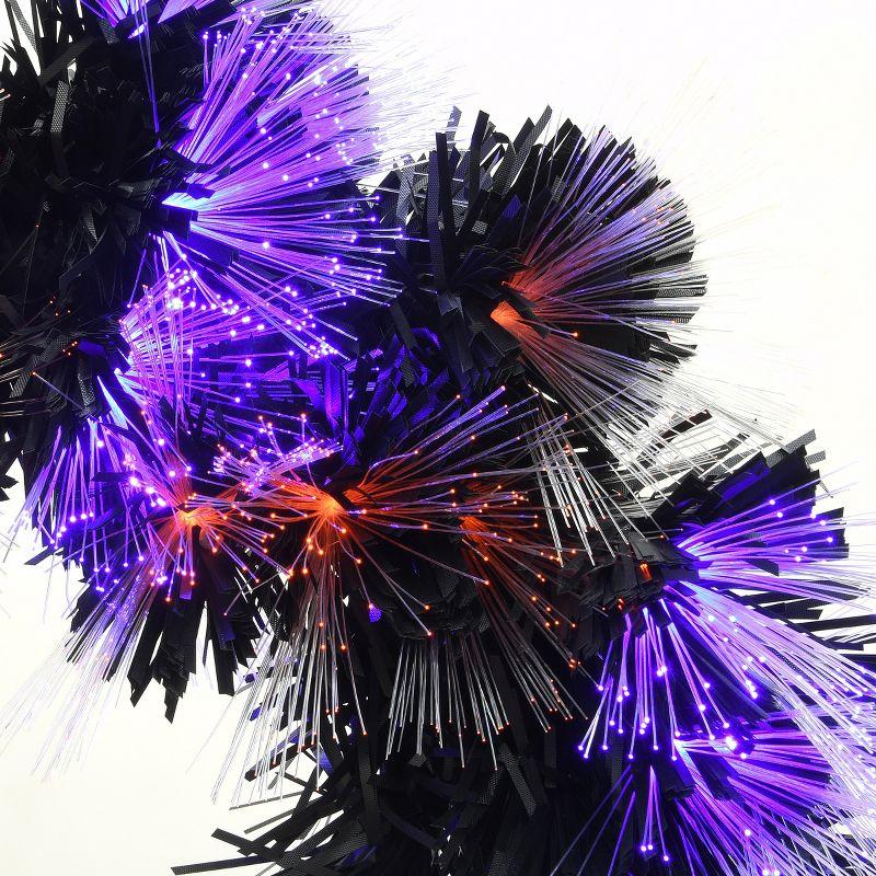 National Tree Company 9 ft. Black Fiber Optic Garland with Purple and Orange Lights