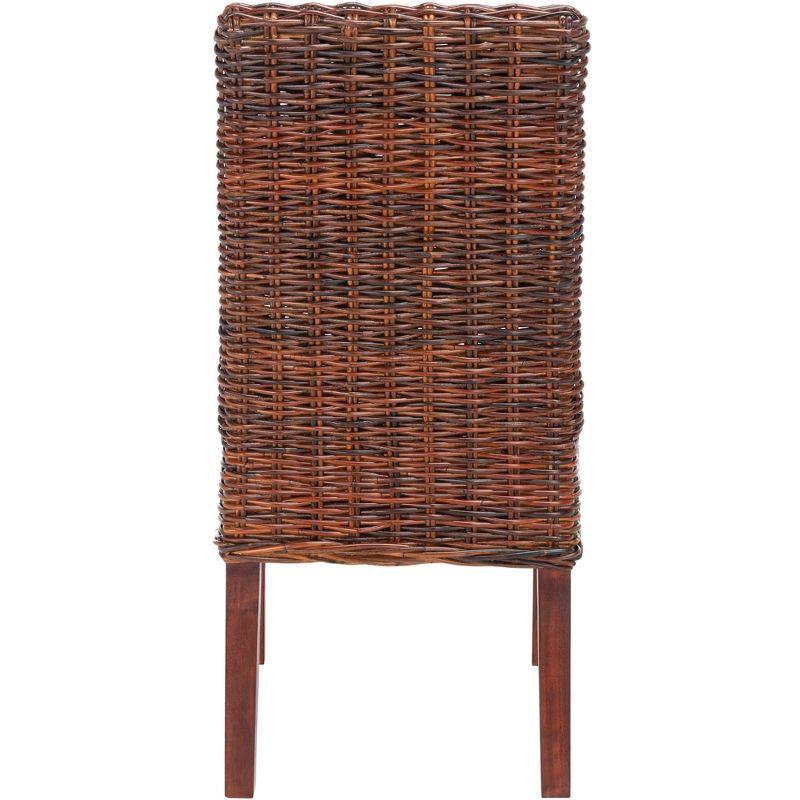 Sanibel 18''H Rattan Side Chair (Set of 2) - Antique Walnut - Safavieh