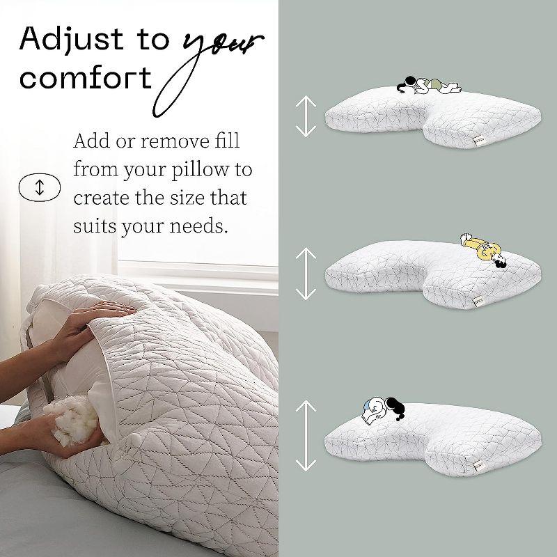 Coop Home Goods Cut-Out Side Sleeper Pillow - Notch Memory Foam Cervical, Neck Pillows for Pain Relief, Ergonomic Bed Pillow for Sleeping