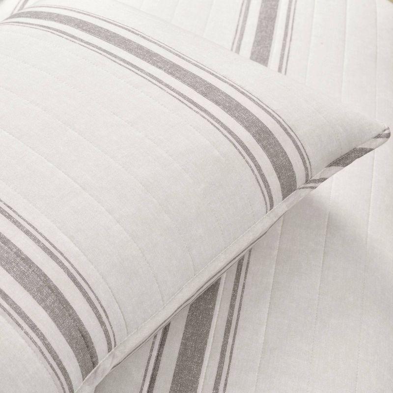 Farmhouse Striped Reversible Quilt Bedding Set - Lush Décor