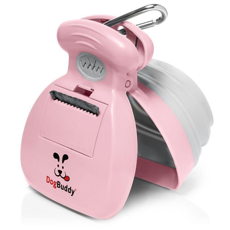 DogBuddy Medium Pink Portable Pooper Scooper with Leash Clip