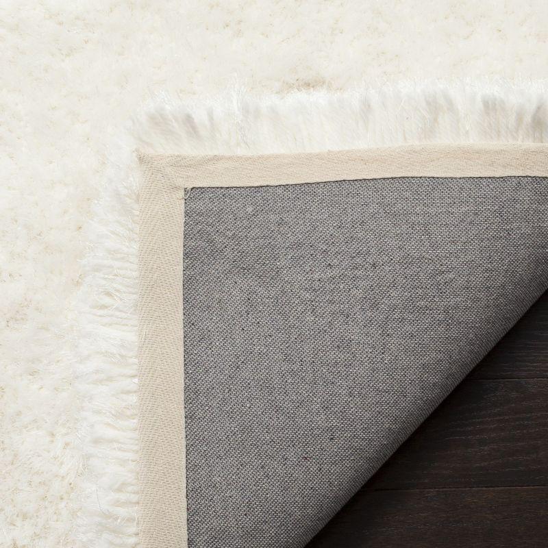 Luxe Shag SGX160 Hand Tufted Indoor Area Rug - Ivory - 6'x6' - Safavieh