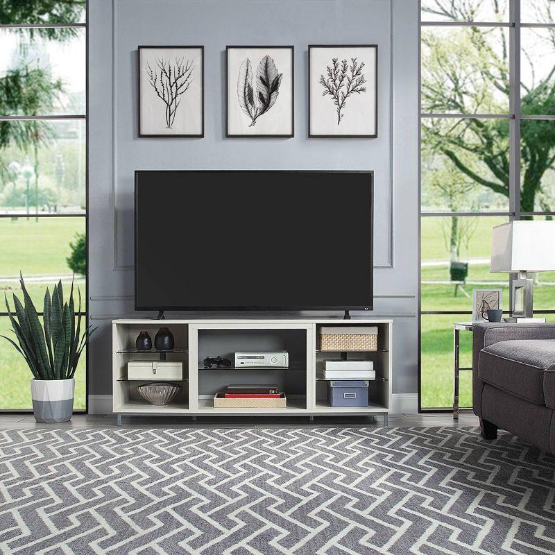 Brighton TV Stand for TVs up to 56" Beige - Manhattan Comfort: MDF Media Console with Cable Management