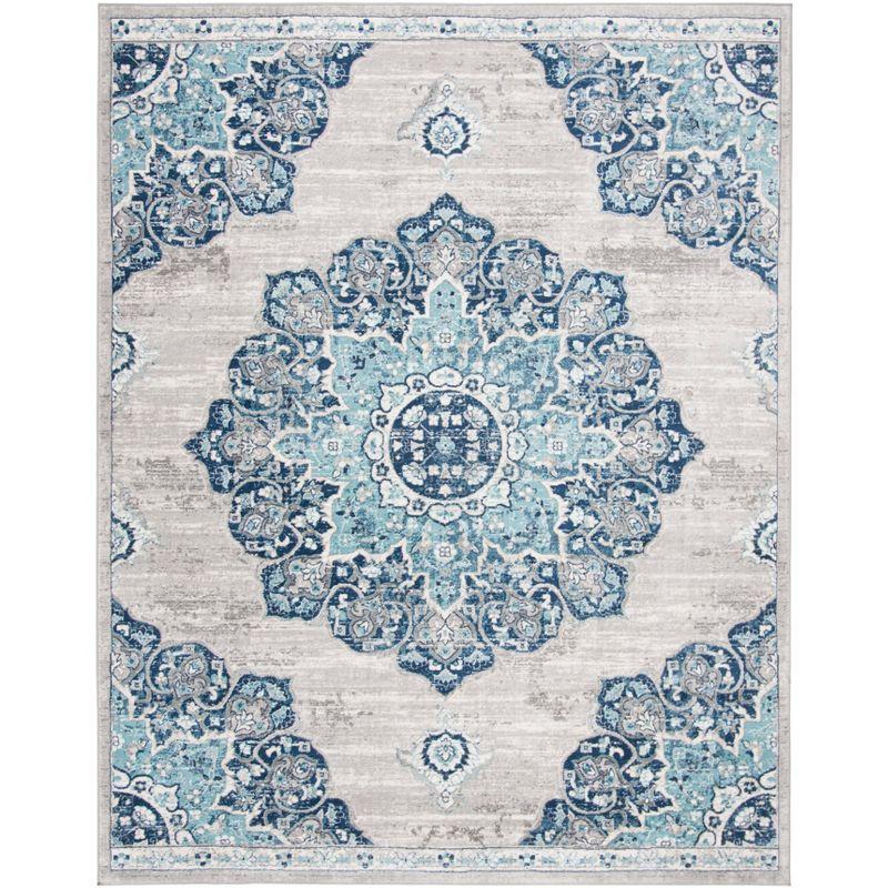 Brentwood BNT849 Power Loomed Area Rug - Navy/Light Grey - 8'9"x11'9" - Safavieh.
