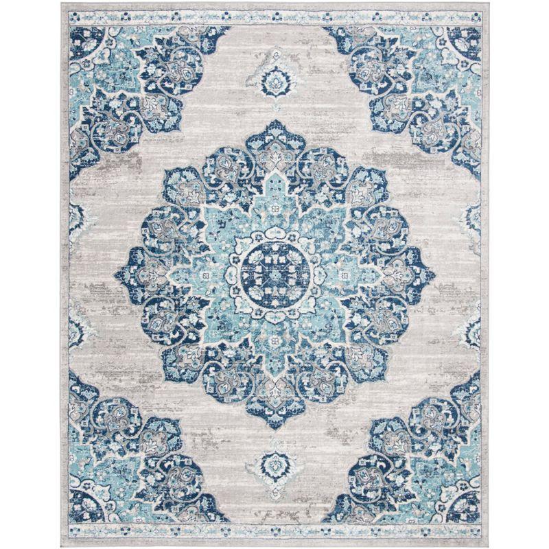 Elysian Gray 54" Hand-Knotted Round Synthetic Area Rug