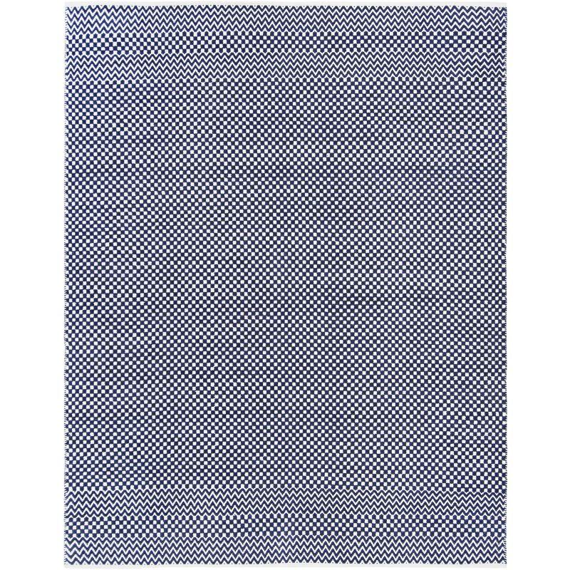 Coastal Charm Handmade Cotton Area Rug in Blue, 6' x 9'