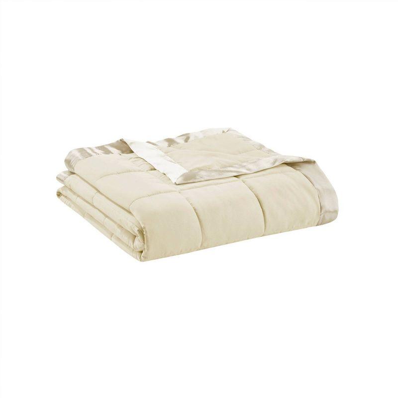 Lightweight Down Alternative Blanket with Satin Trim