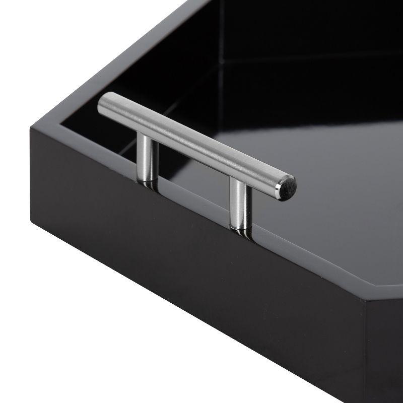 Kate and Laurel Lipton Tray, 18x18, Black and Silver