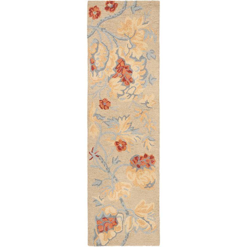 Blossom BLM922 Hand Hooked Runner Rug - Beige/Multi - 2'3"x8' - Safavieh.