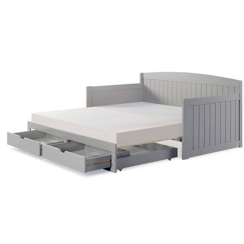Alaterre Furniture King Harmony Kids' Daybed with Conversion Dove Gray