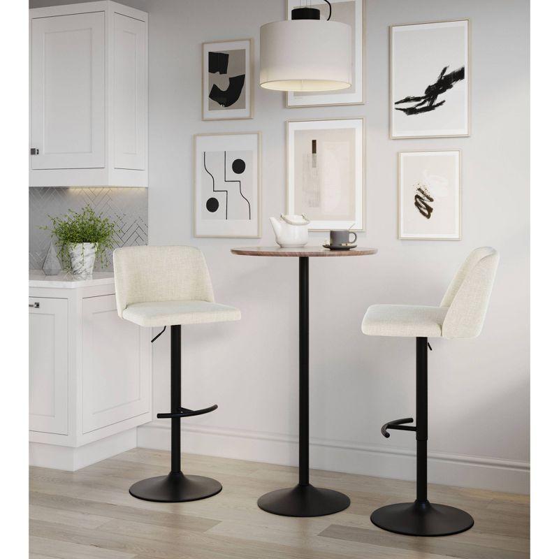 Swivel Upholstered Adjustable Height Counter Stool with Metal Frame