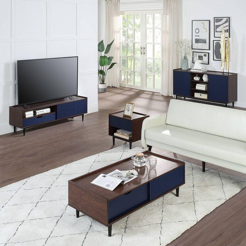 Duane Modern Ribbed TV Stand for TVs up to 55" Screens, Cable Management - Manhattan Comfort