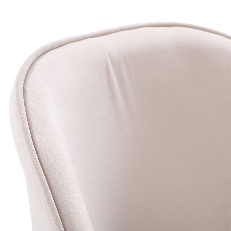 Greige Velvet & Matte Grey Metal Upholstered Side Chair