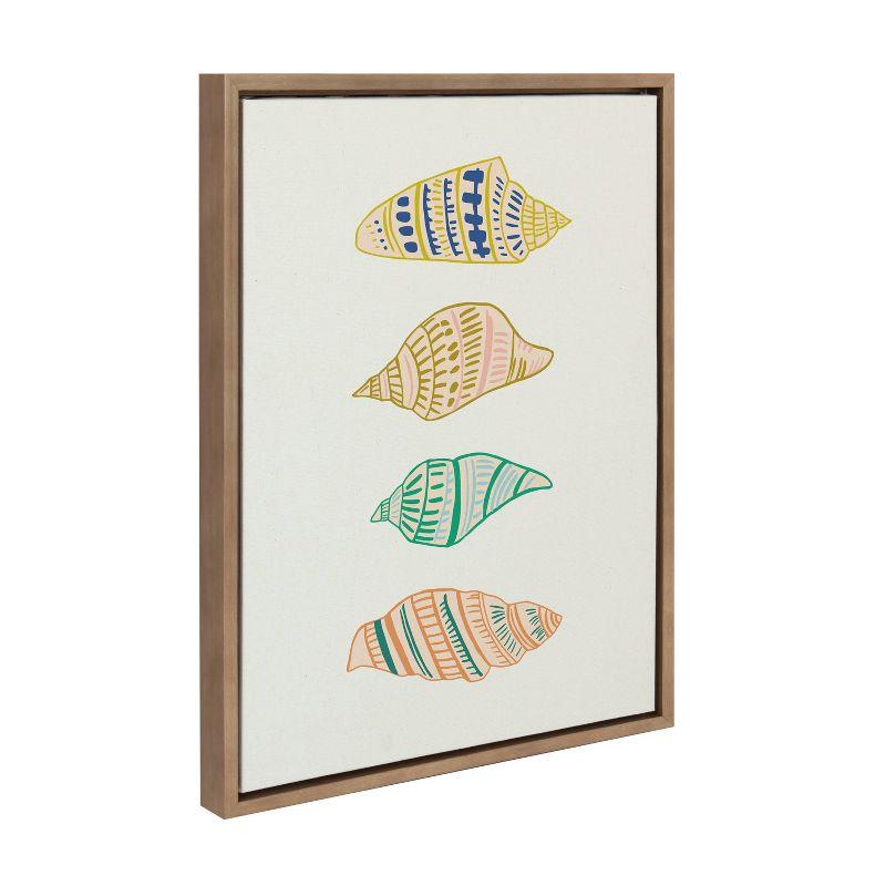 18" x 24" Sylvie Ocean Treasures Framed Wall Canvas by Alicia Schultz Gold - Kate & Laurel: Modern Nautical Decor, Vertical Display