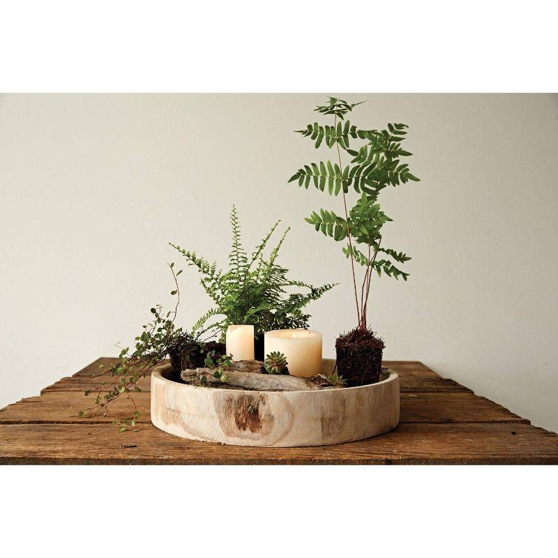 Storied Home Paulownia Wood Hand-Carved Tray - Unique Centerpiece, Coffee Table Accessory