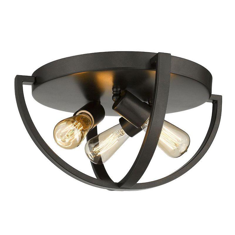 Etruscan Bronze 14" Industrial-Chic Flush Mount Ceiling Light