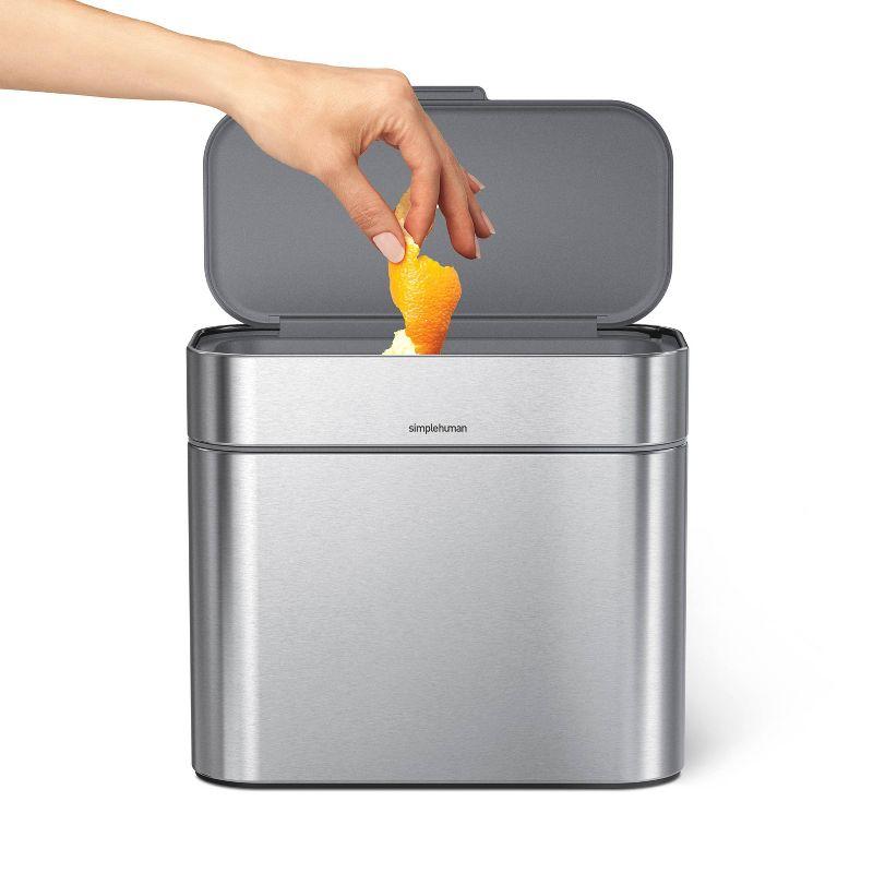 Simplehuman 4 Liter Compost Caddy, Brushed Stainless Steel