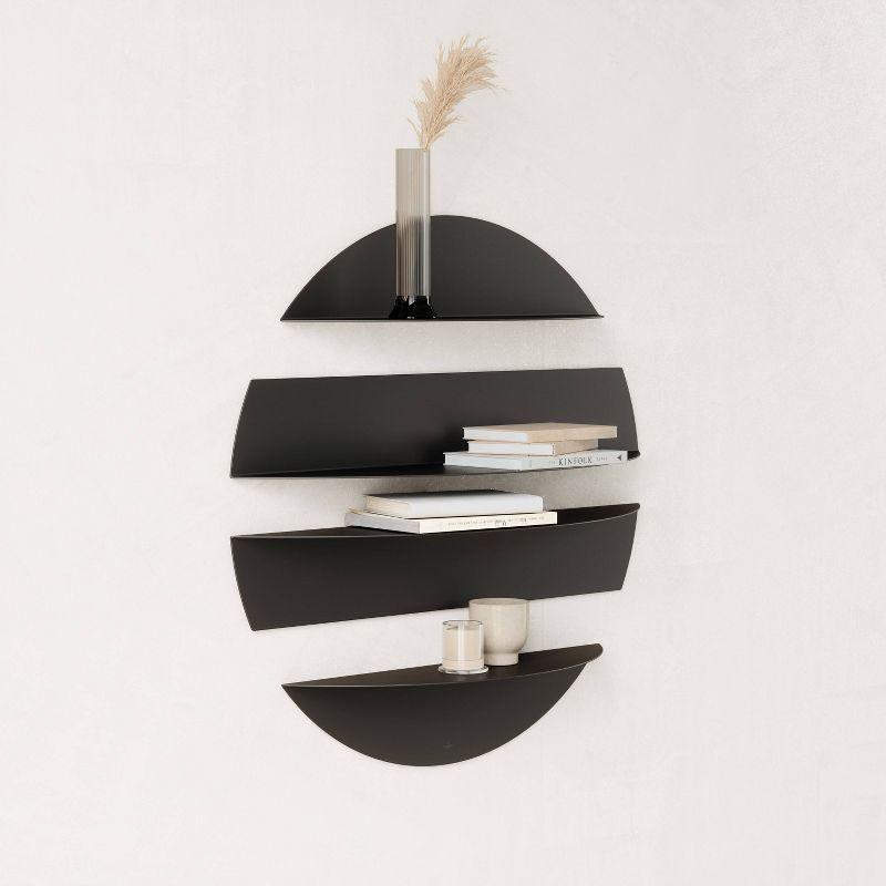 4 Piece Circle Metal Floating Shelf