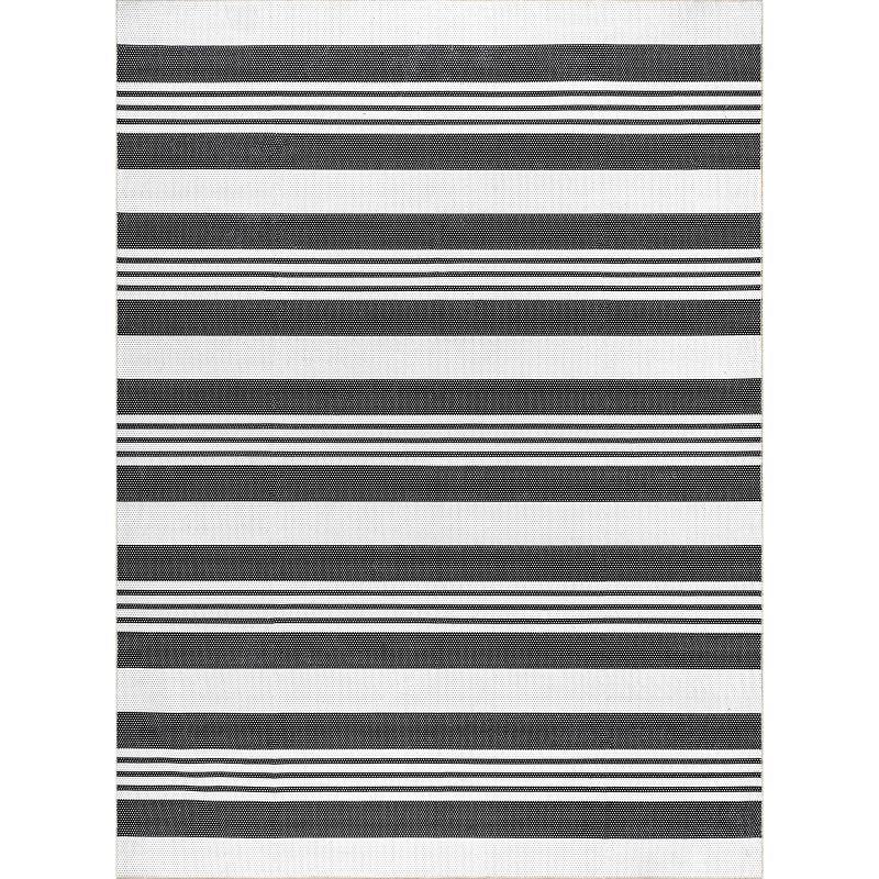 Nuloom Lena Pet Friendly Machine Washable Striped Area Rug, 3' x 5', Charcoal