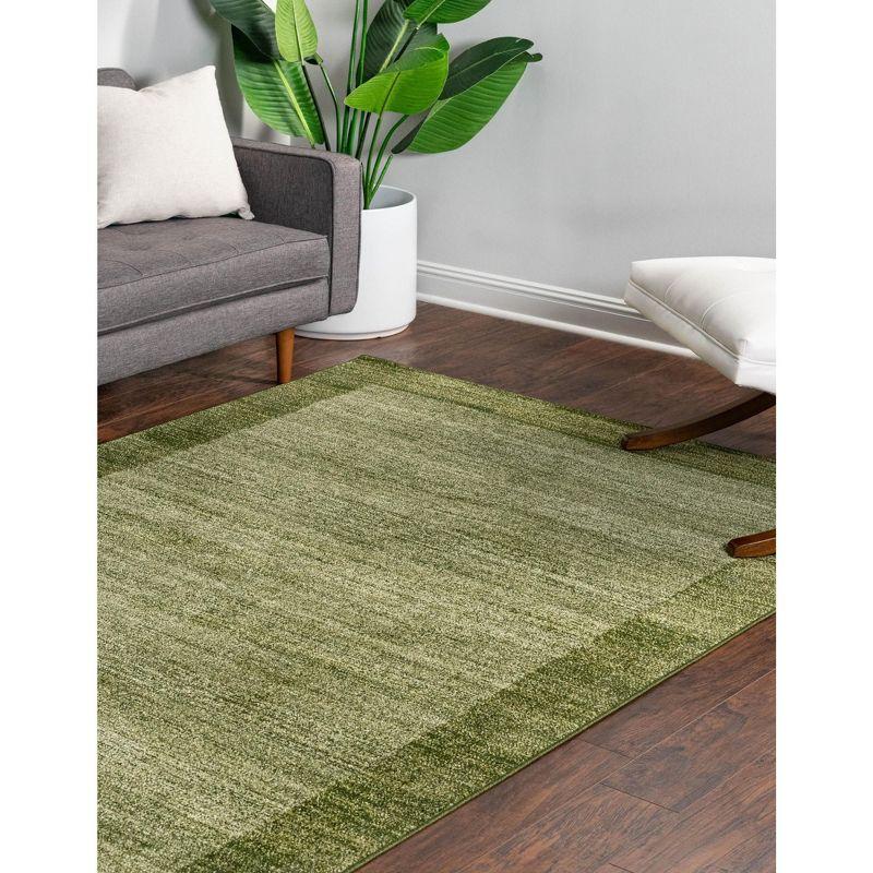Unique Loom Del Mar Collection Area Rug - Abigail (4' 1" x 6' 1" Rectangle Light Green/Ivory)
