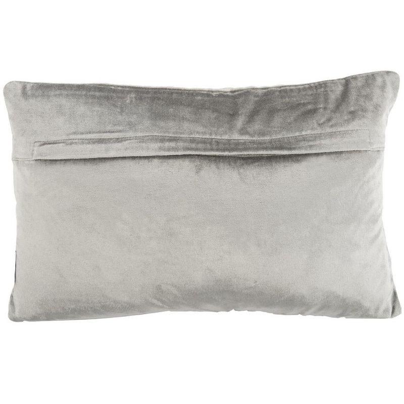 Enchanted Evergreen 12" x 20" Gray and Green Cotton Pillow