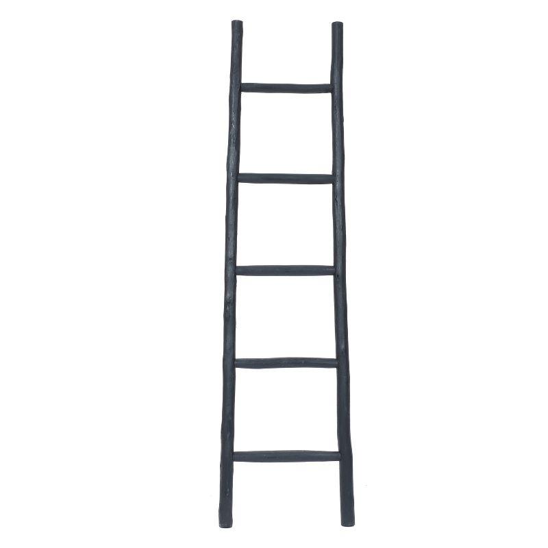 Black Solid Wood 5-Foot Blanket Ladder